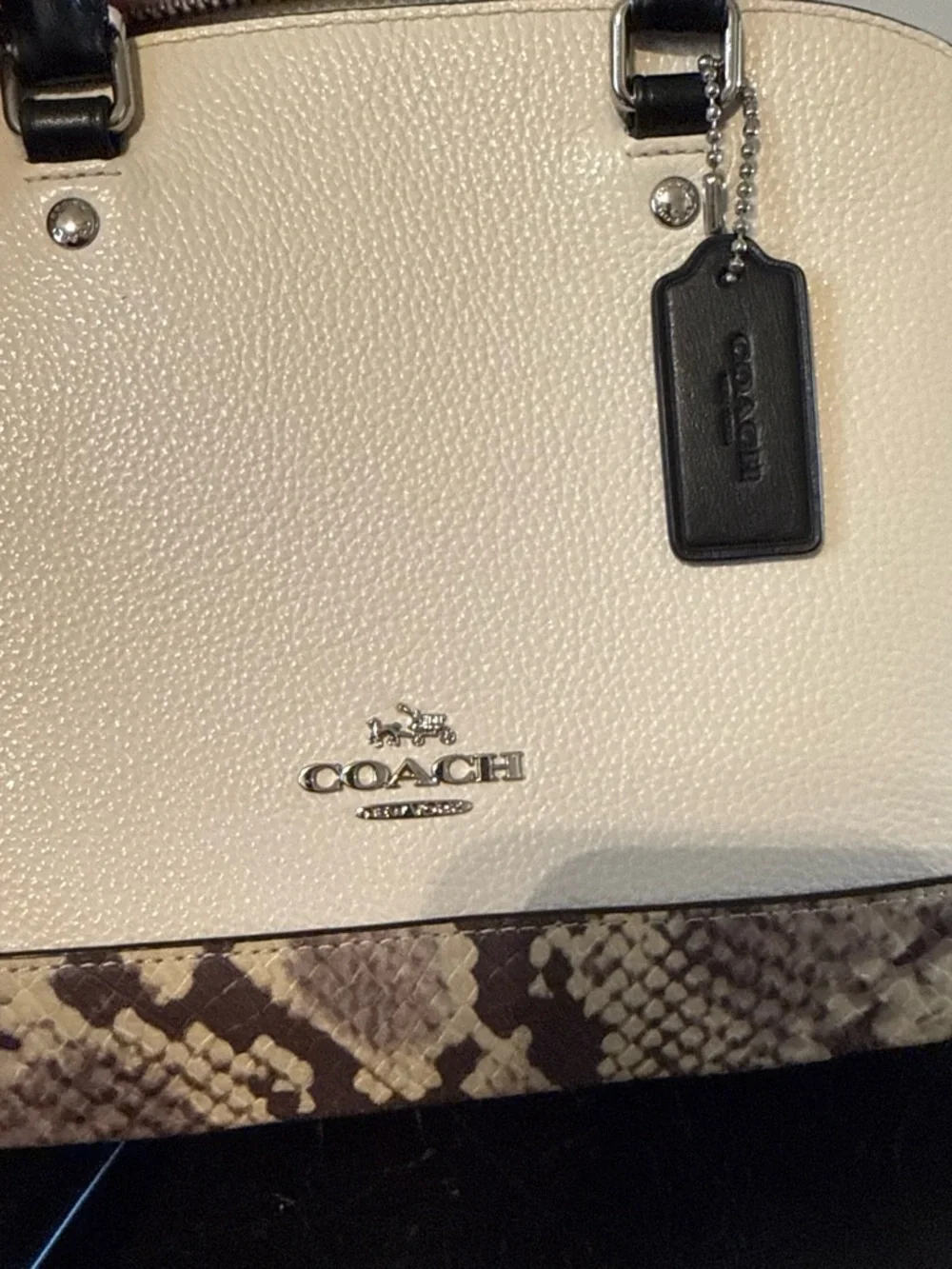 Coach Sierra Mini Satchel with Snake Embossed Leather Trim